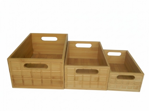 Vietnam bamboo patterned storage bins